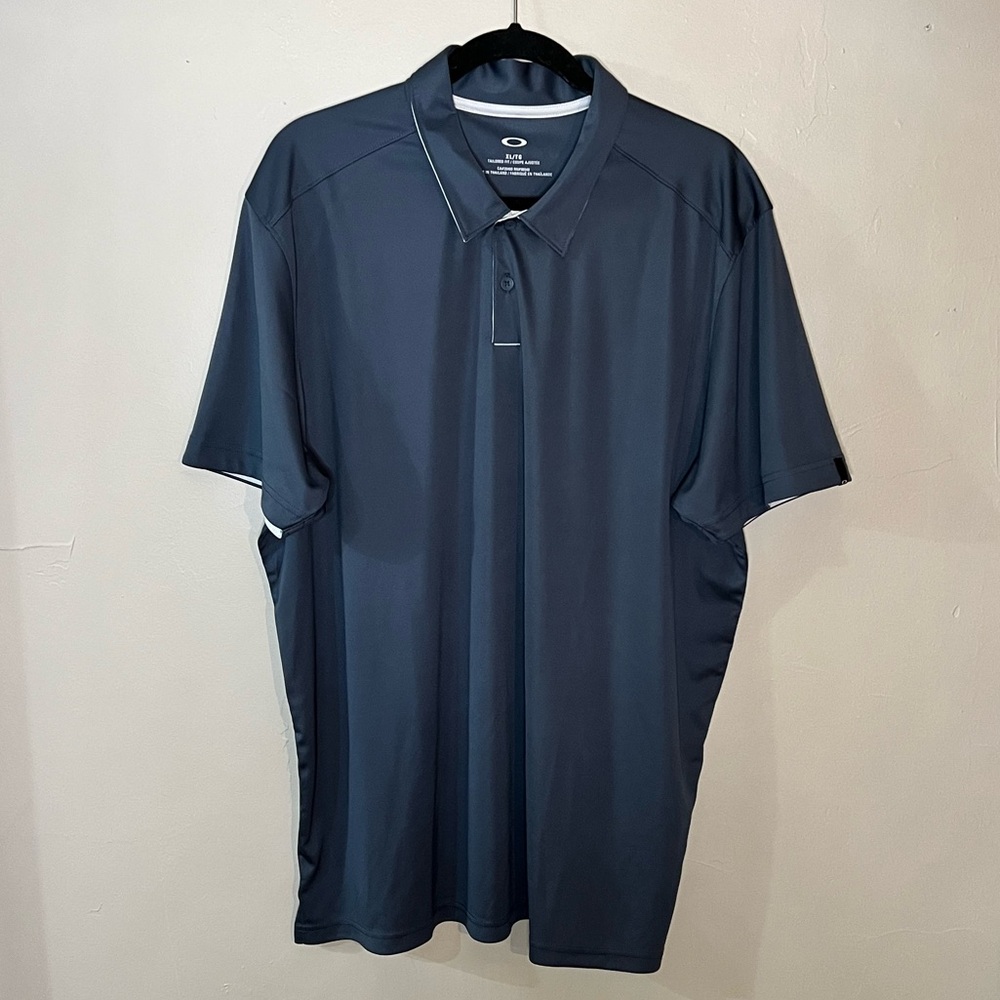 Oakley Mens Large Navy Blue Polo Golf Shirt
